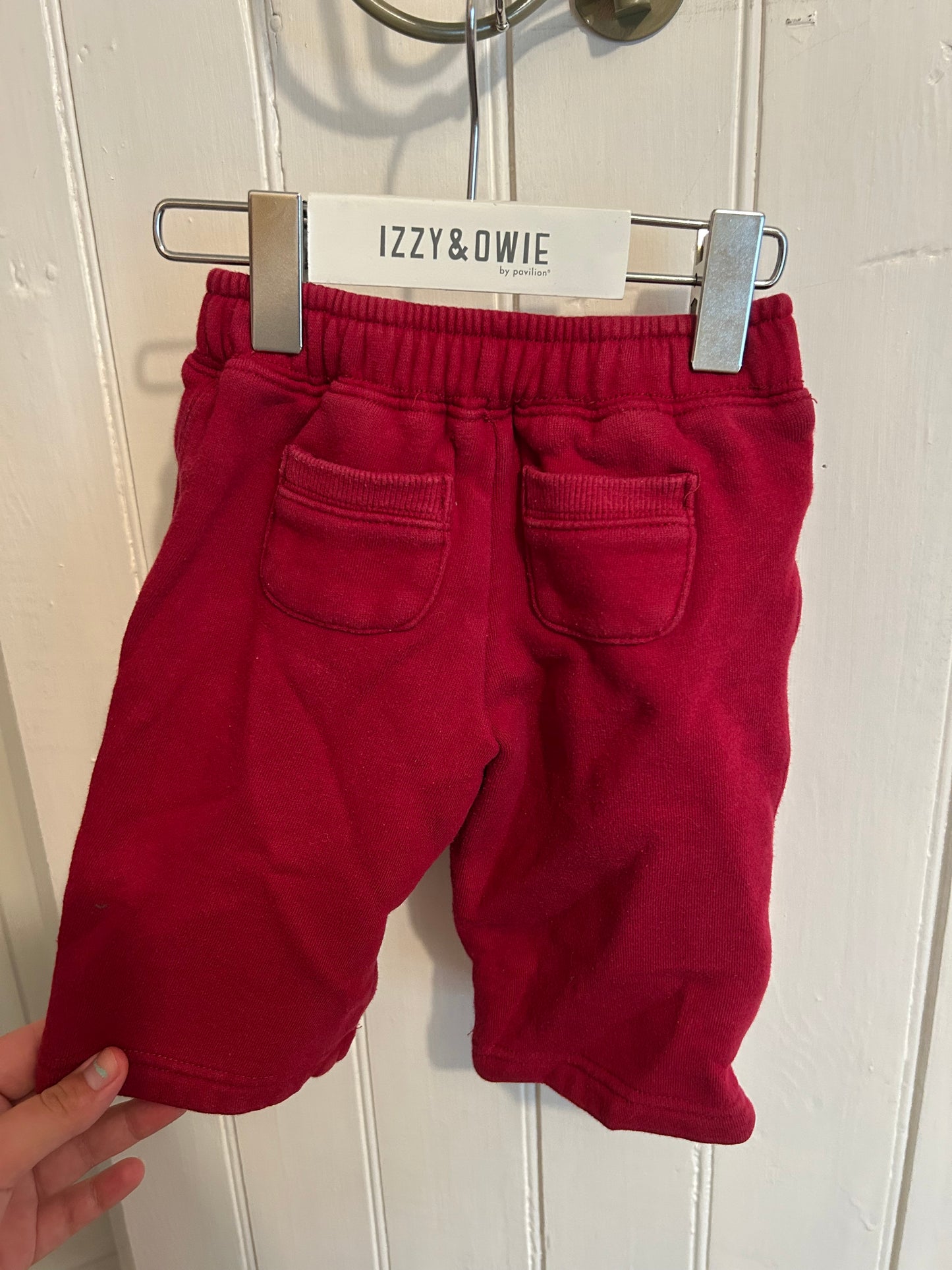 Roots 6/12m red wide leg joggers