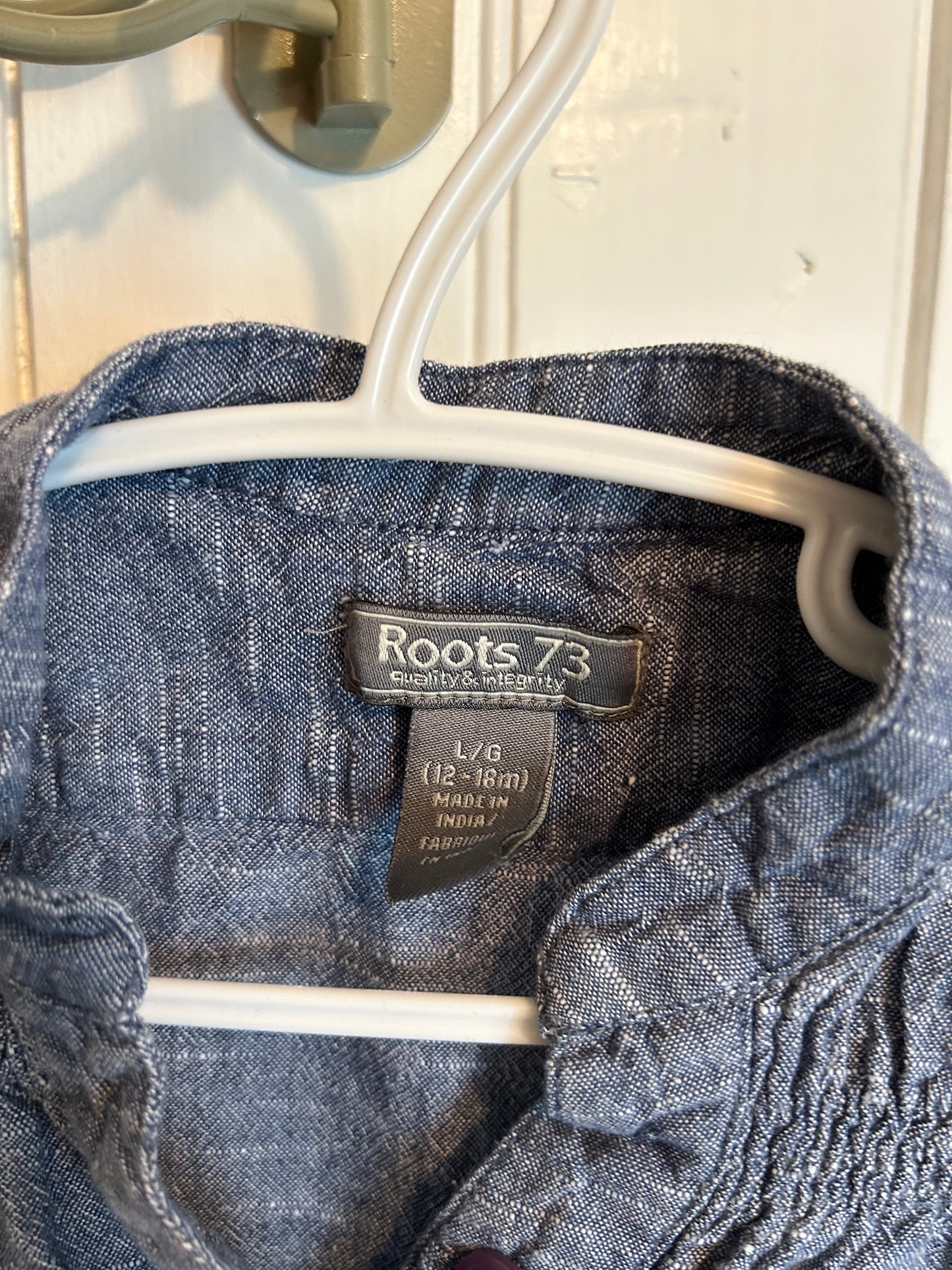 Roots 12/18m navy romper