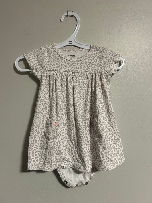 Carters 6m cheetah onesie dress