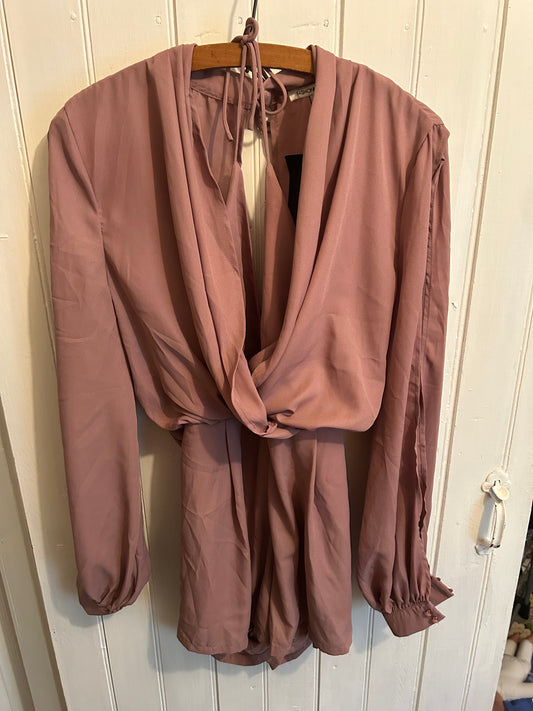 NEW fashion nova xl purple long sleeve shorts romper