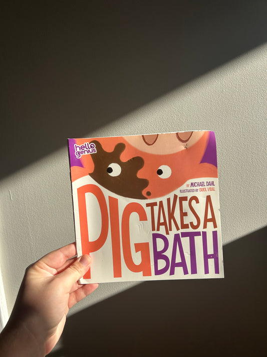 Pig takes a bath book