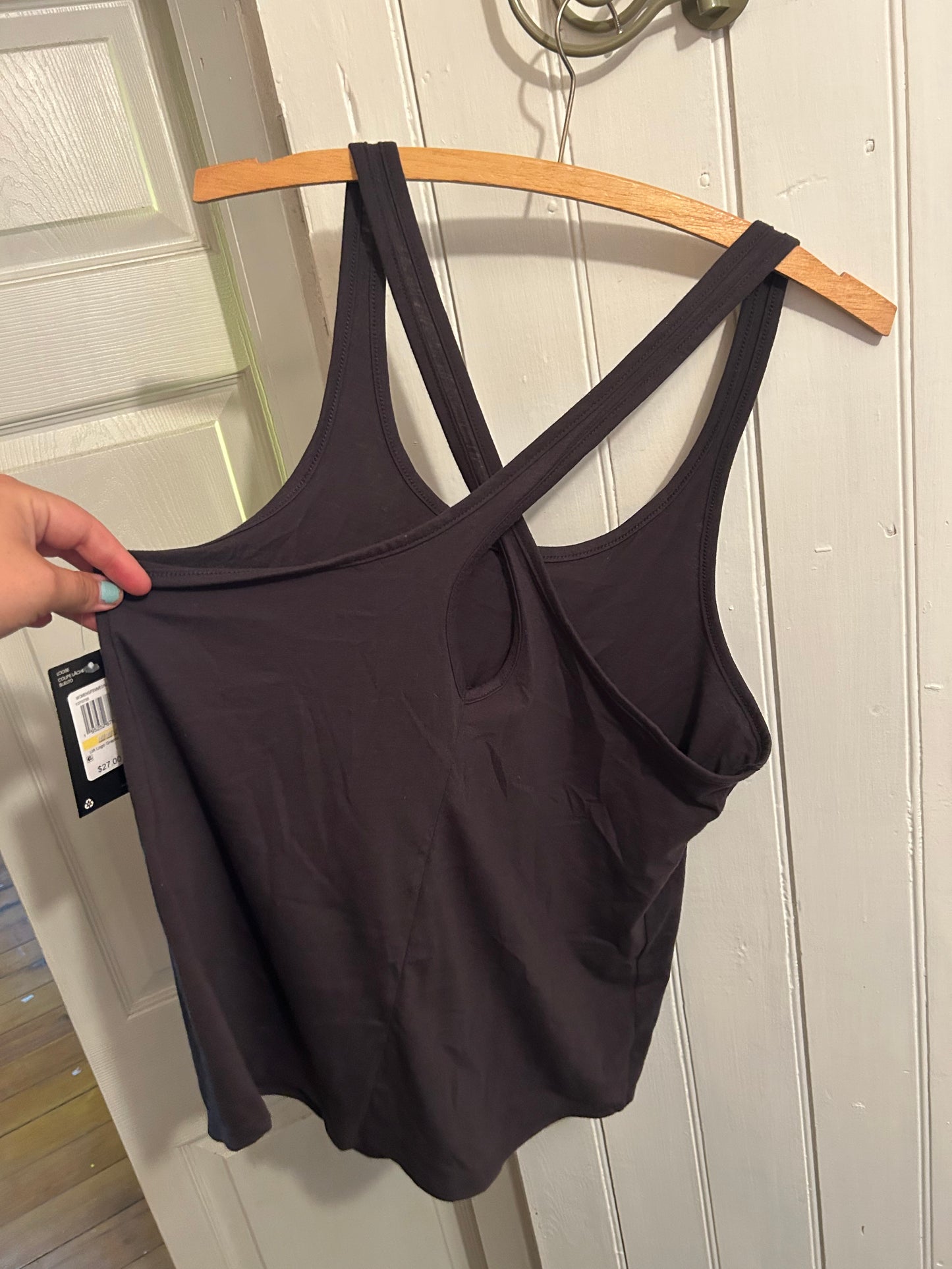 NEW under armour medium grey cross back tank top