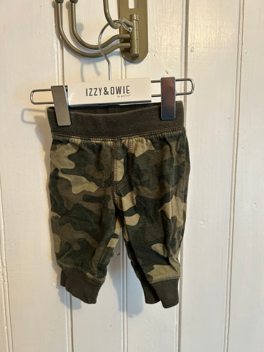 George 0/3m green camo joggers