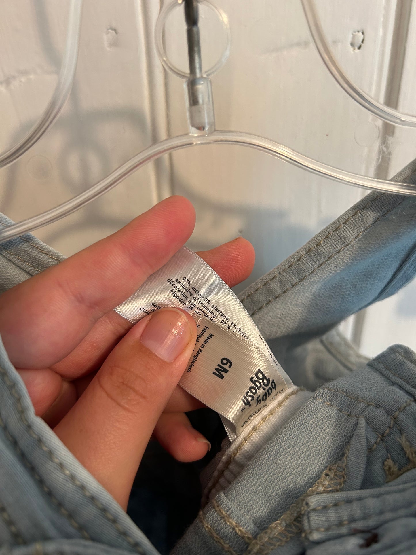 Oshkosh 6m light wash skirted overalls