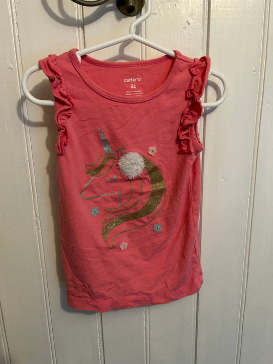 Carters 3t pink unicorn tank top
