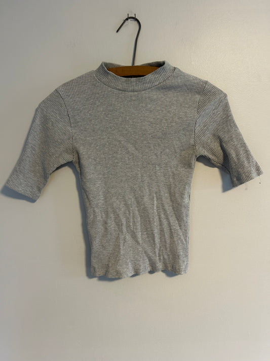 Zara youth 13/14 grey ribbed turtleneck short sleeve top