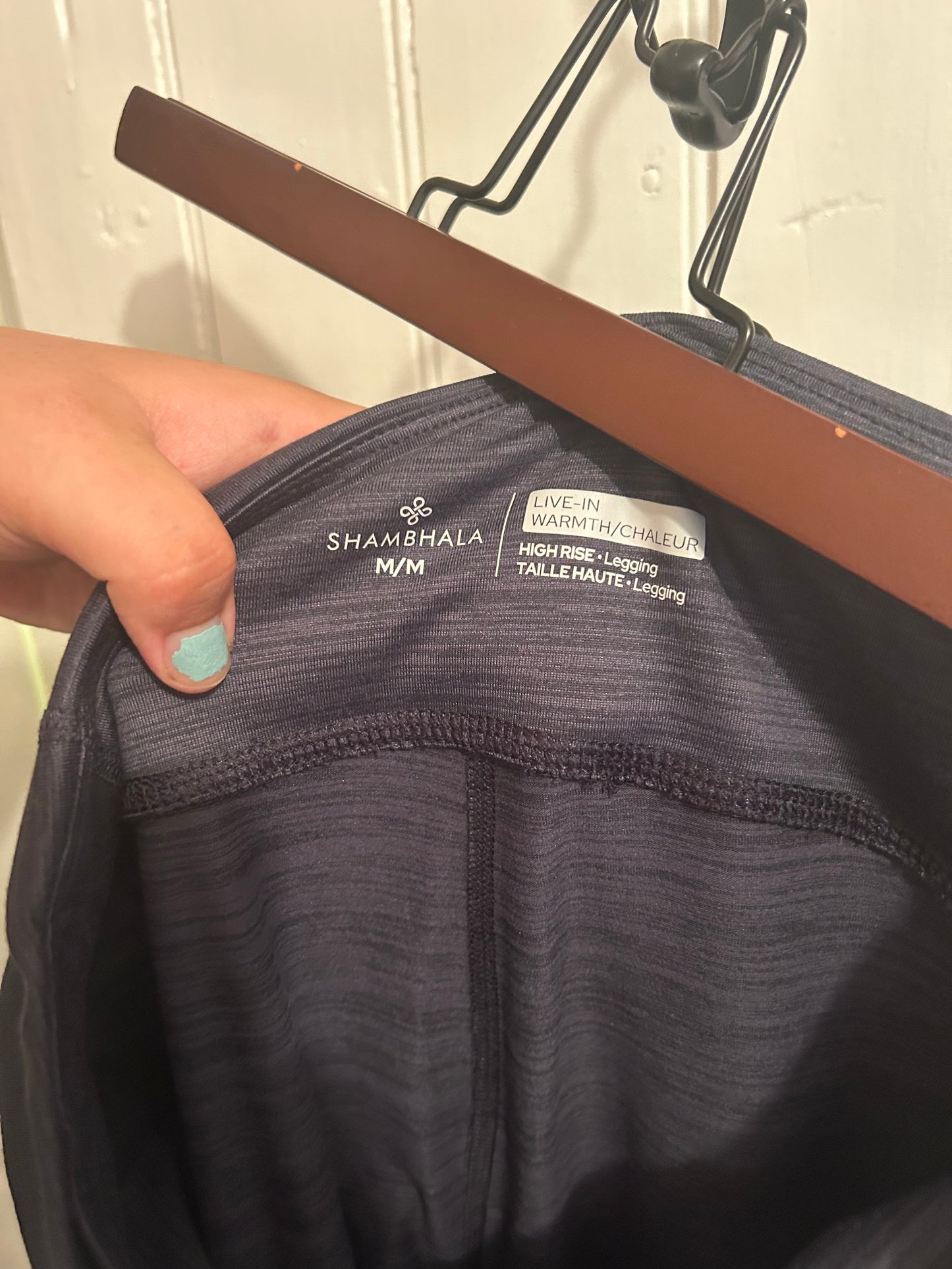 Shambhala medium navy blue leggings