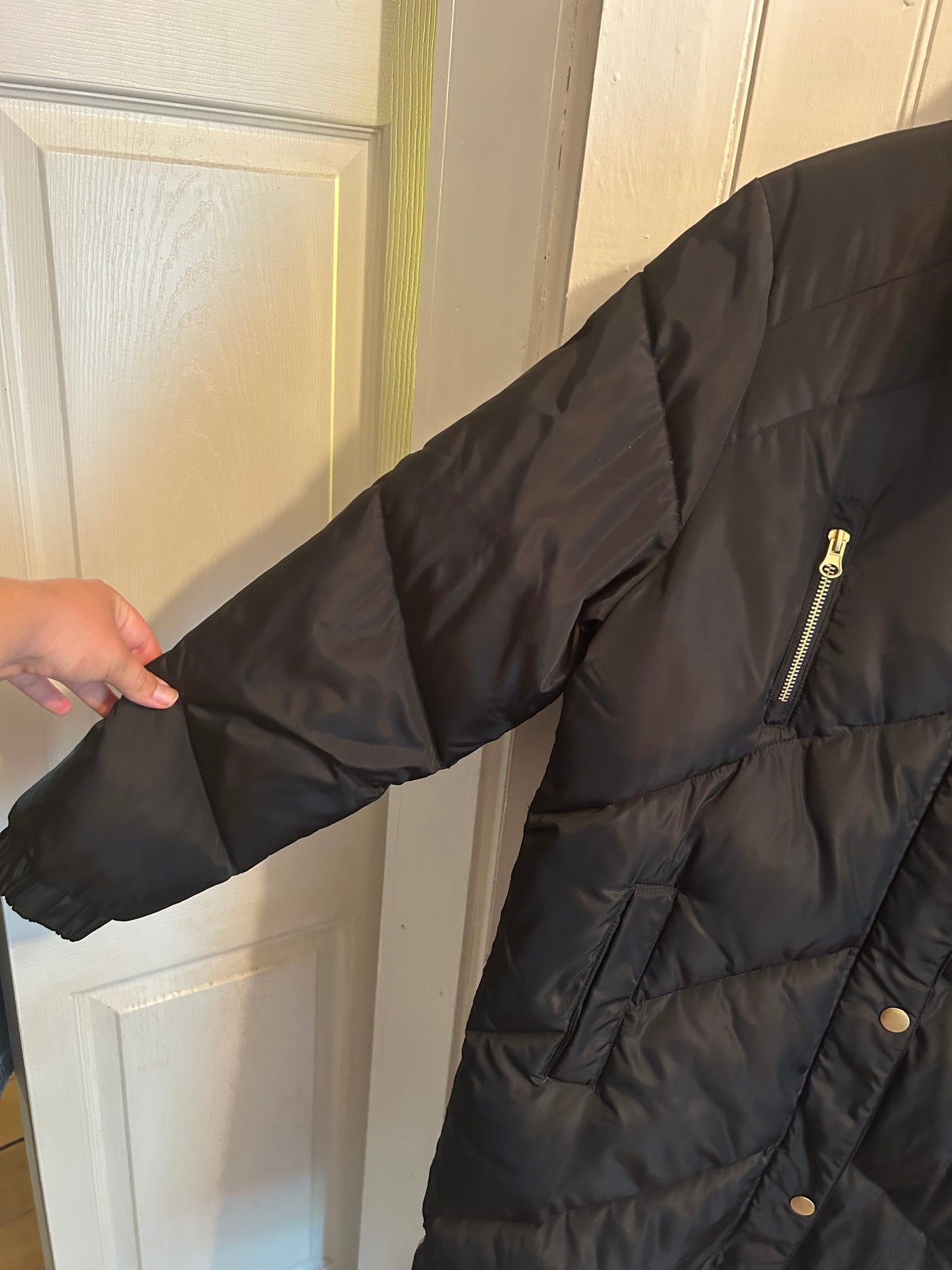 Kaffe 38 (medium) black knee length winter jacket