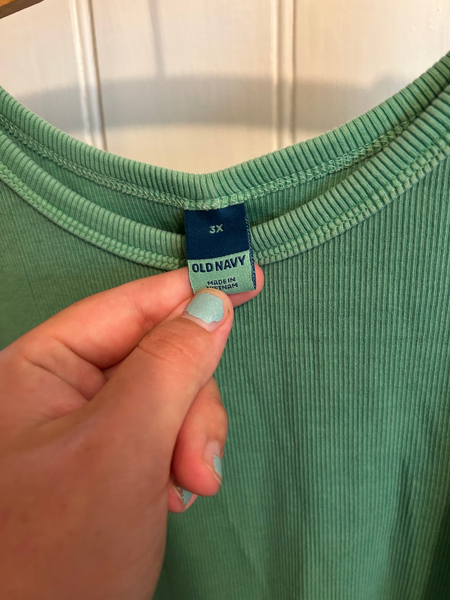 Old navy 3x green ribbed bodycon dress