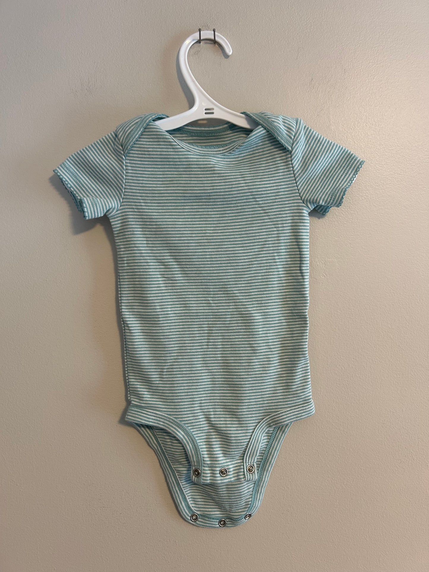 Carters 12m blue striped onesie