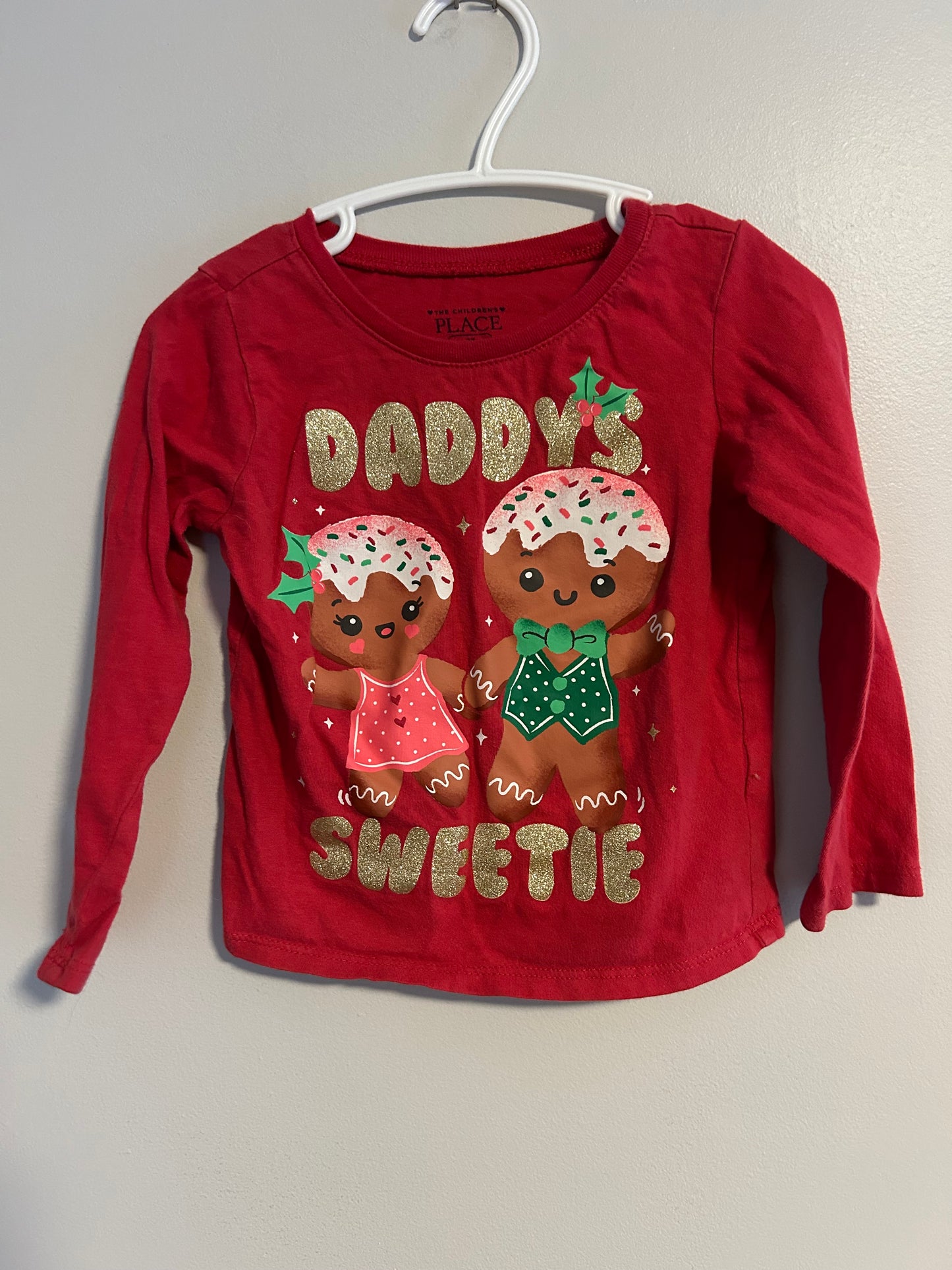 Children’s place 2t red gingerbread sweetie top.