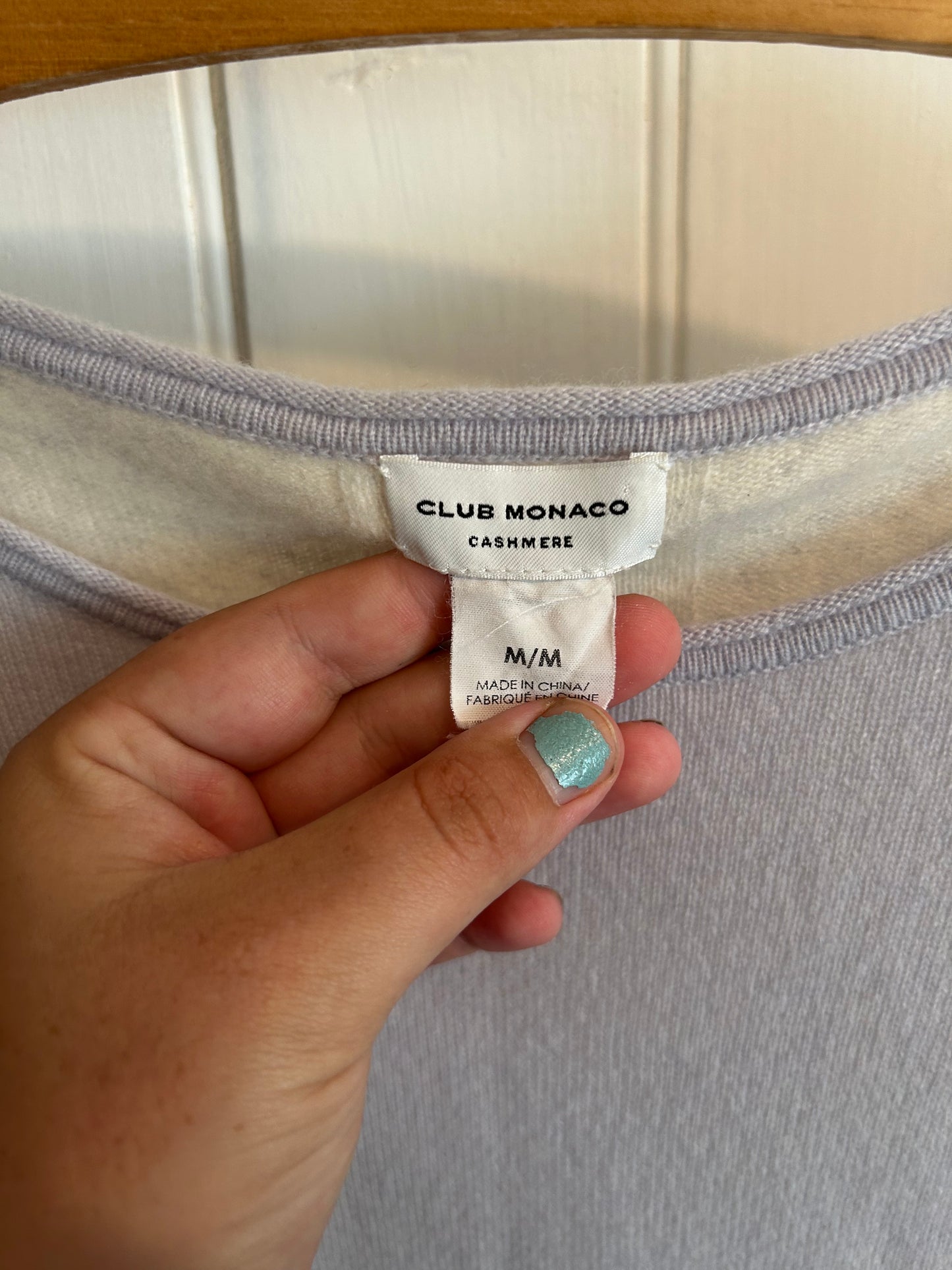 Club Monaco cashmere medium light blue sweater