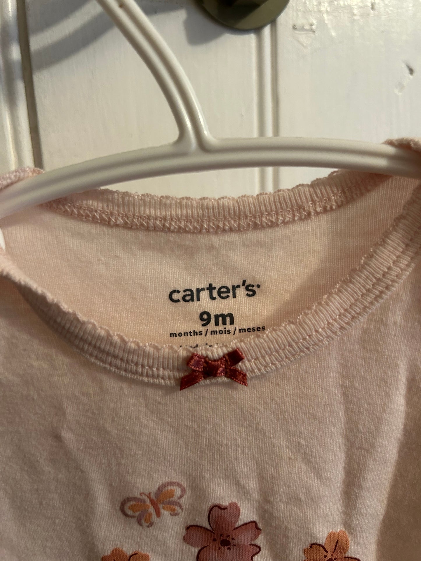 Carters 9m pink floral onesie