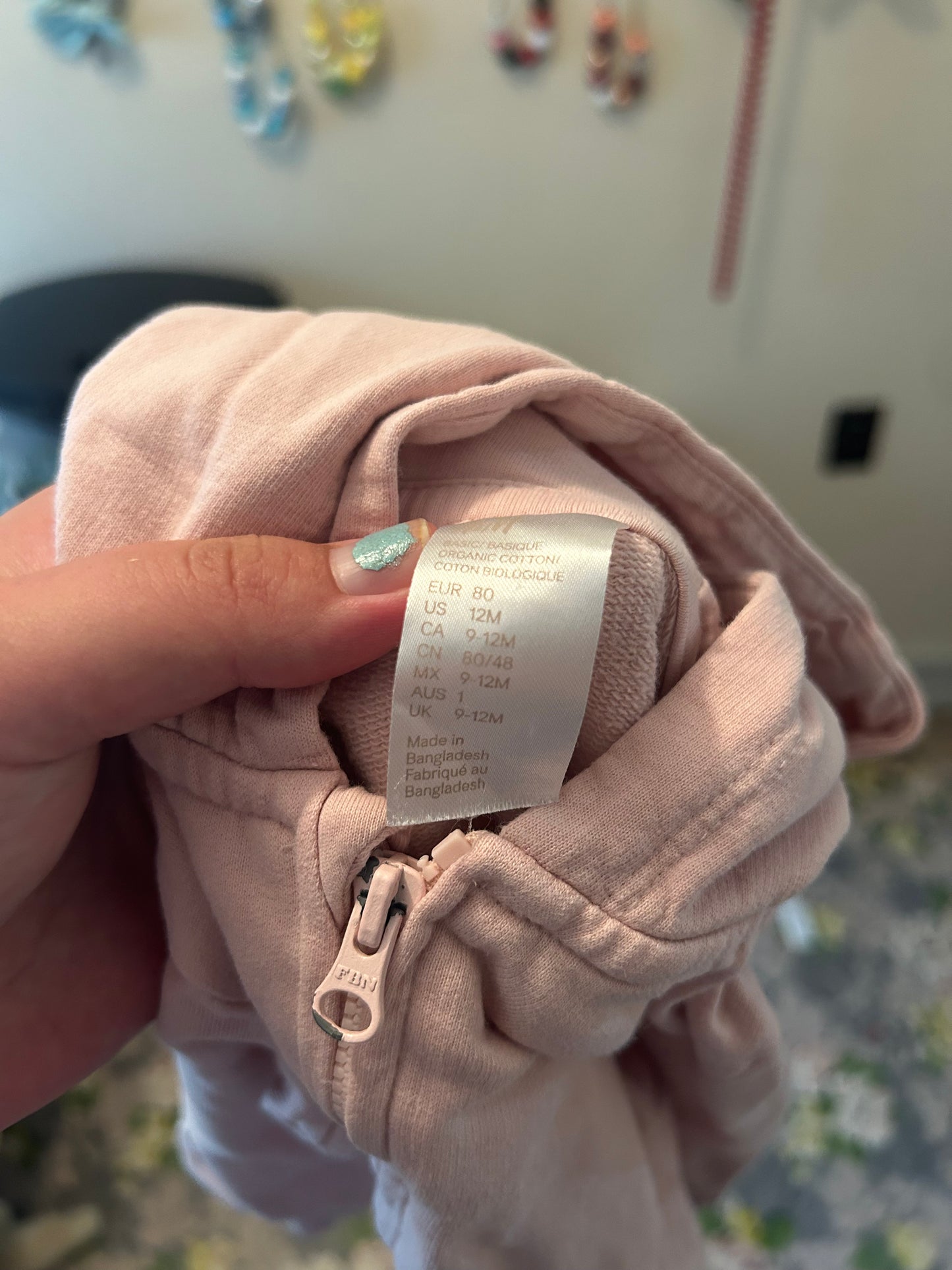 H&M 9/12m pale pink lounge set