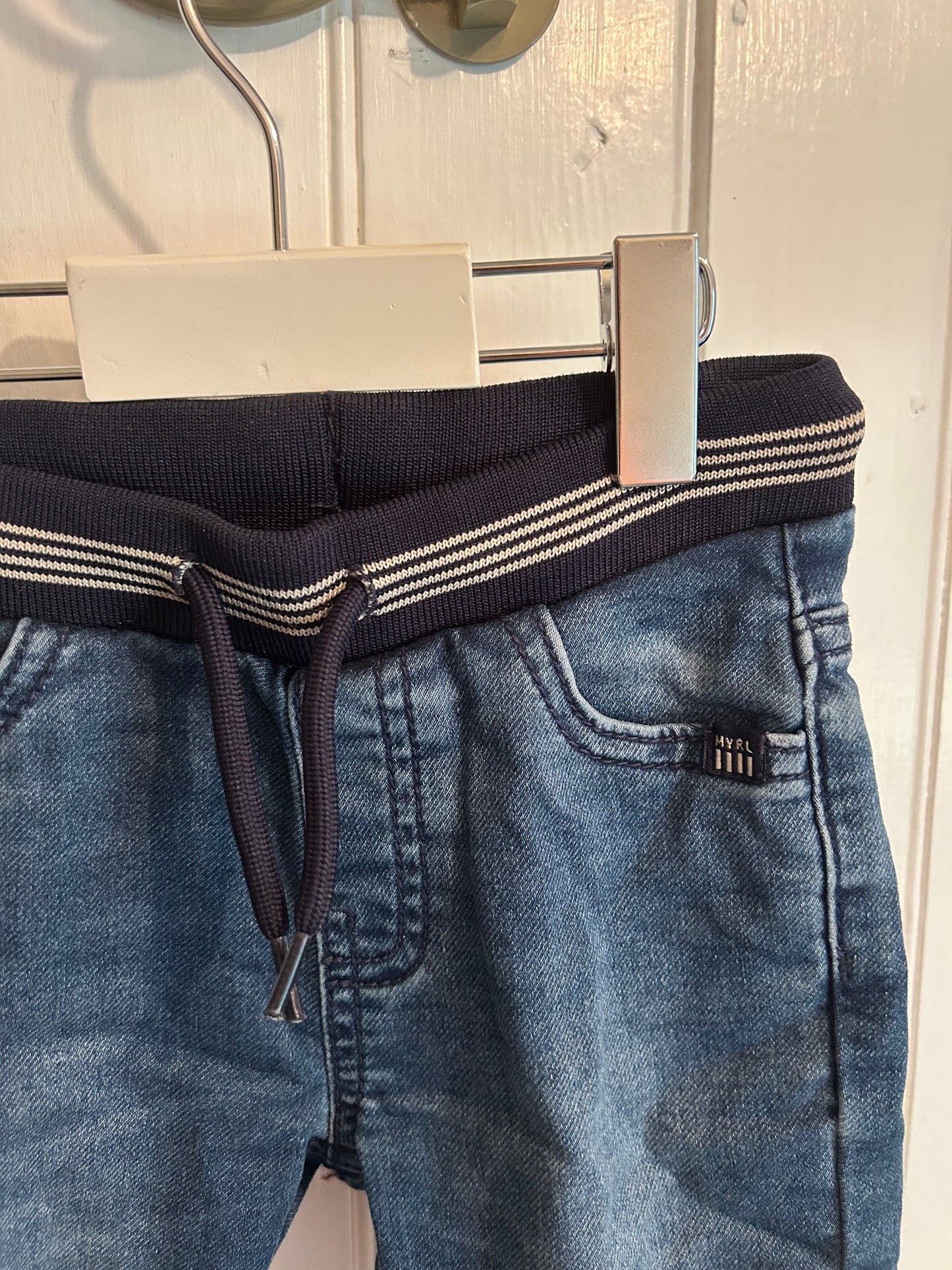 Mayoral 12m medium wash denim joggers