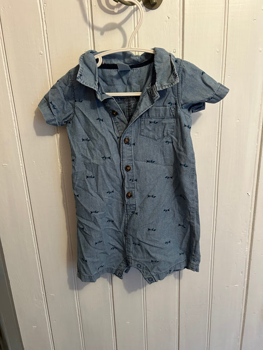 Carters 24m denim dog romper