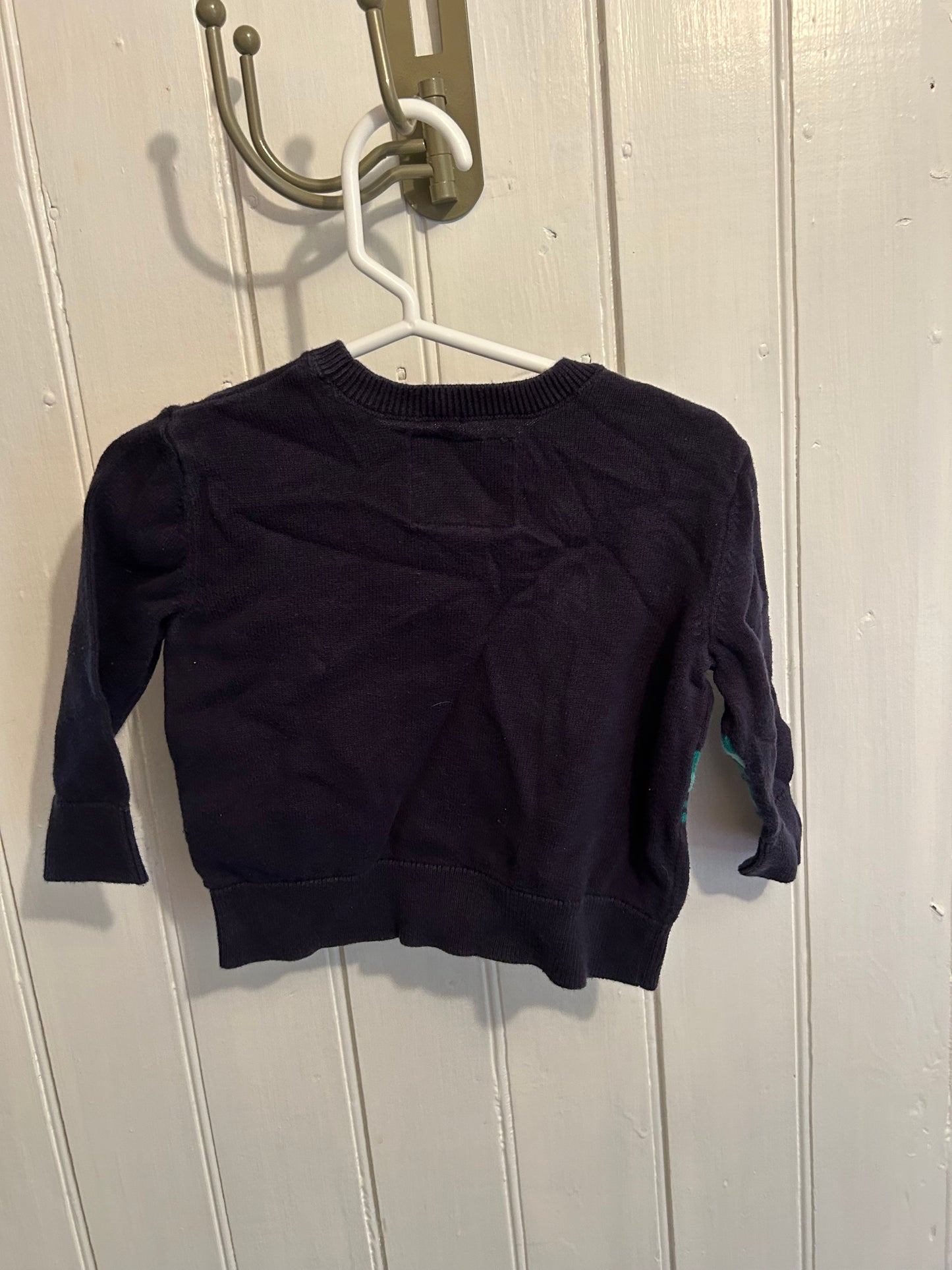 Oshkosh 12m blue & green Dino knit sweater