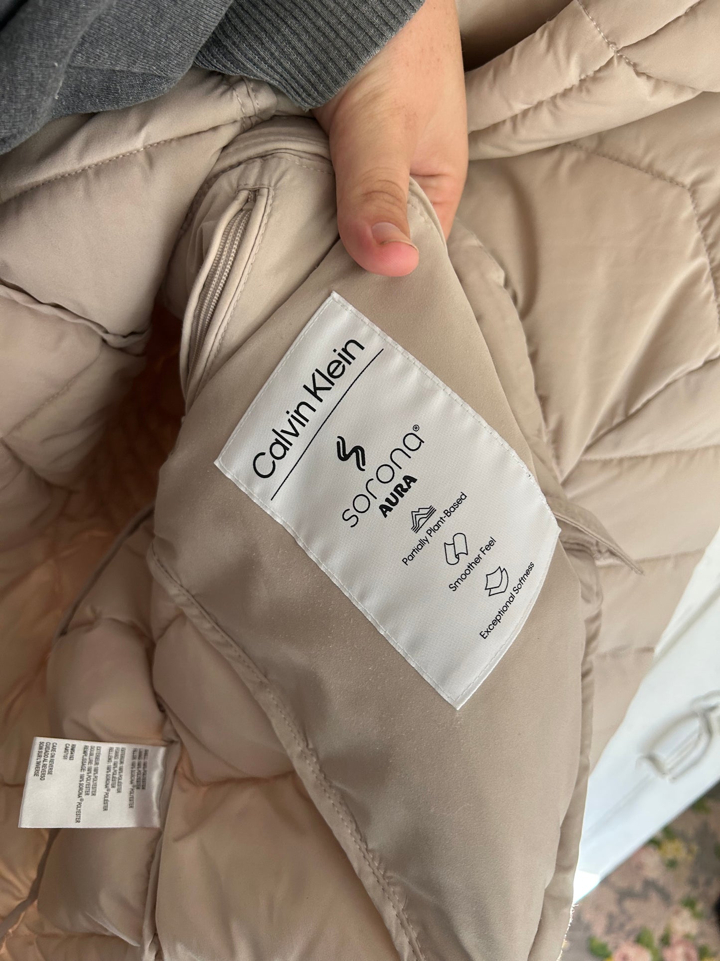 Calvin Klein xl tan puffer winter jacket
