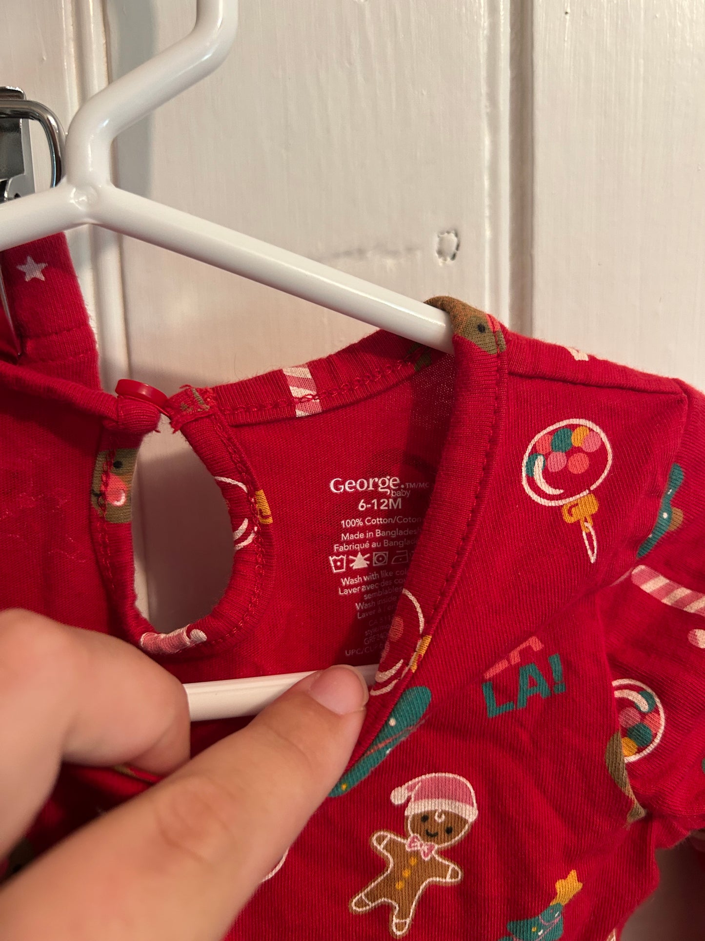 George 6/12m red Christmas set