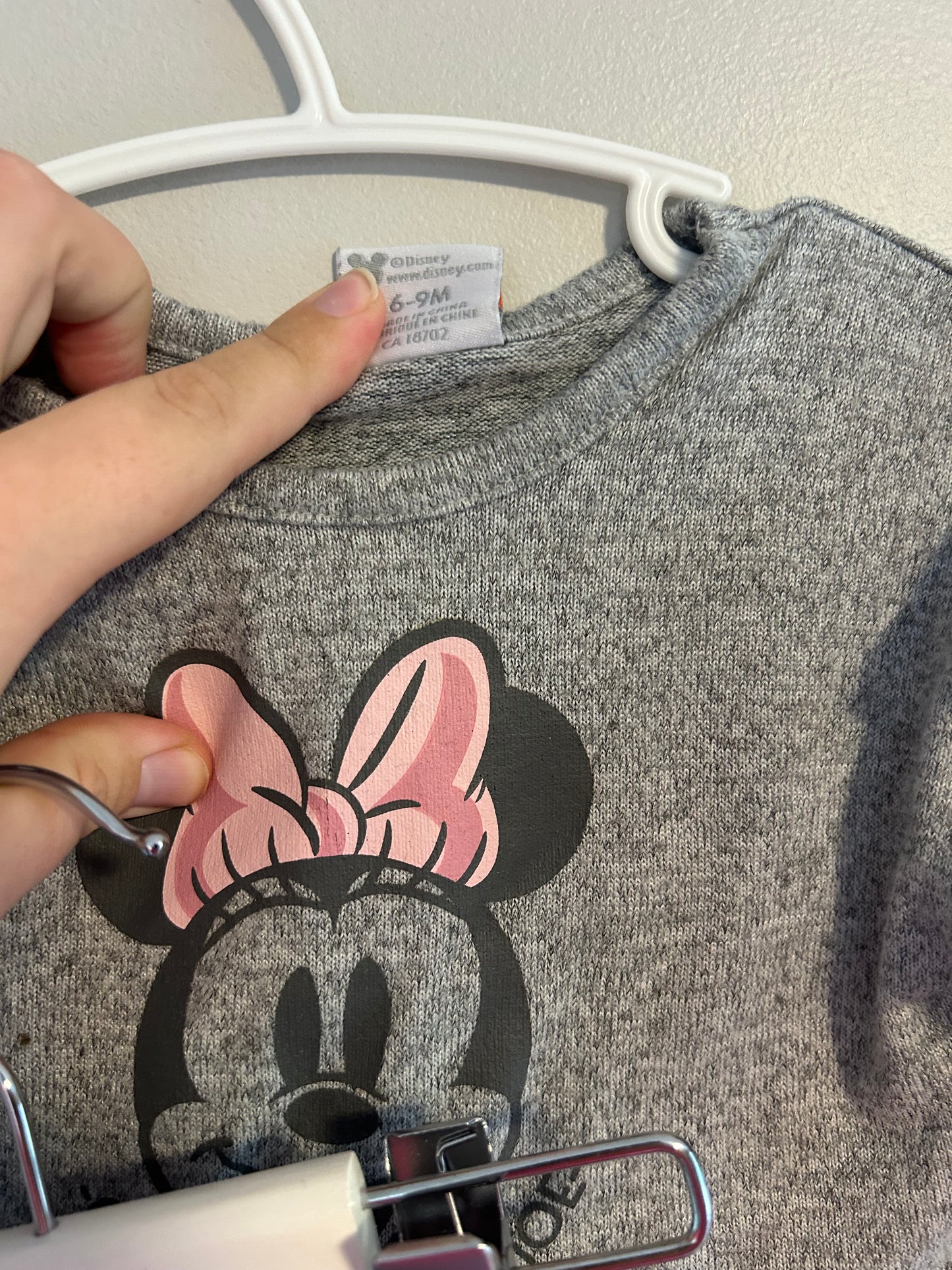 Disney 6/9m grey & pink Minnie set