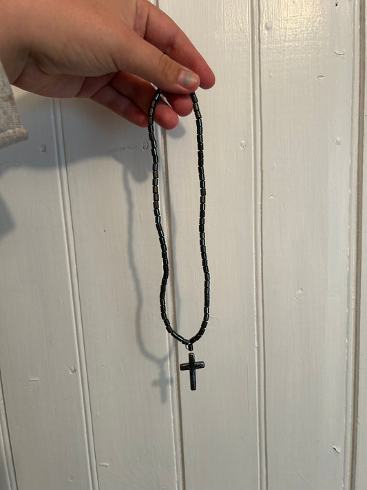 Beaded cross necklace