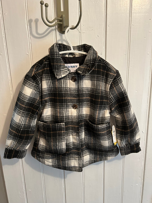 NEW old navy 3t black plaid Shacket