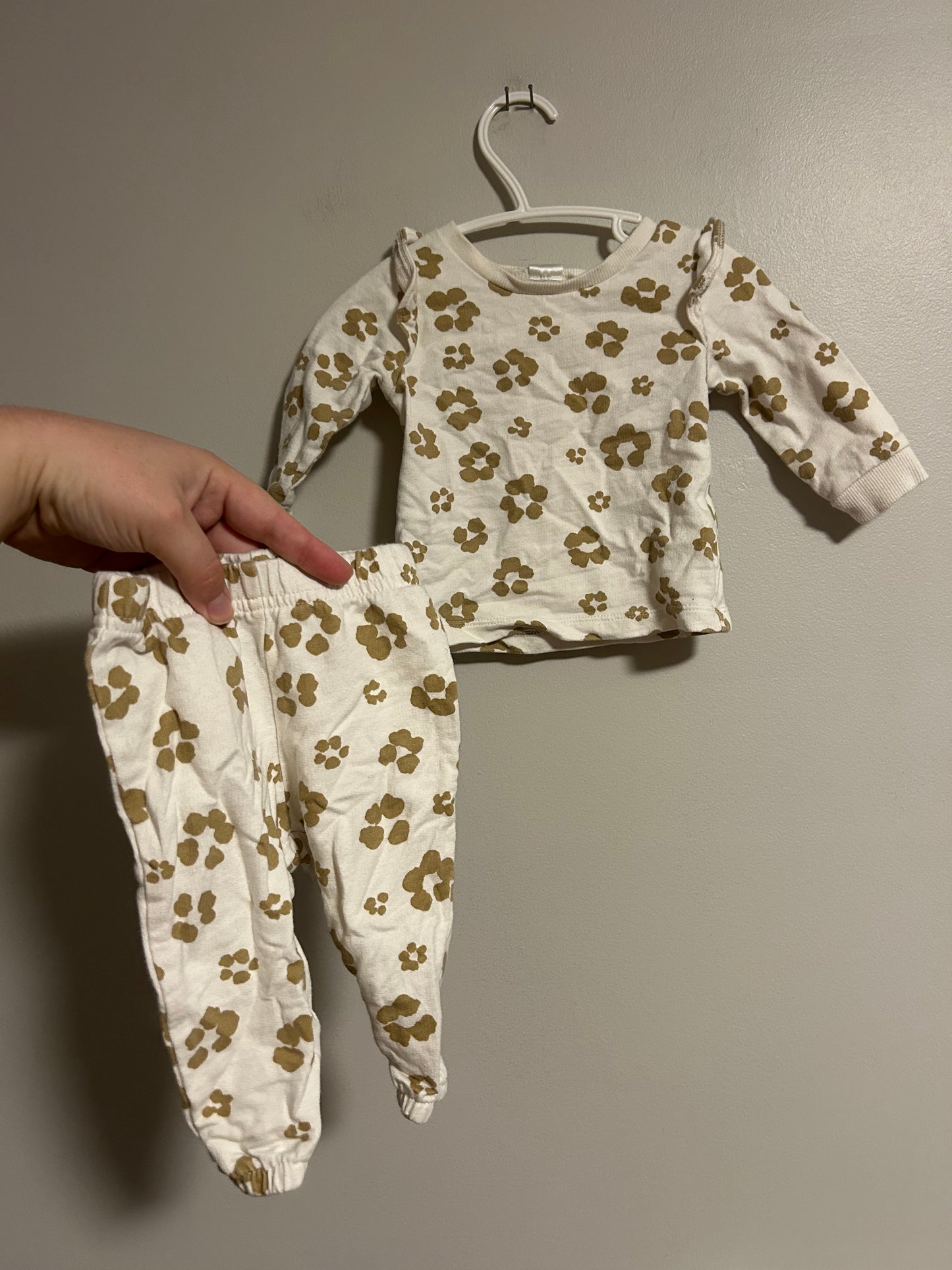 Carters 6m brown & tan cheetah sweater set