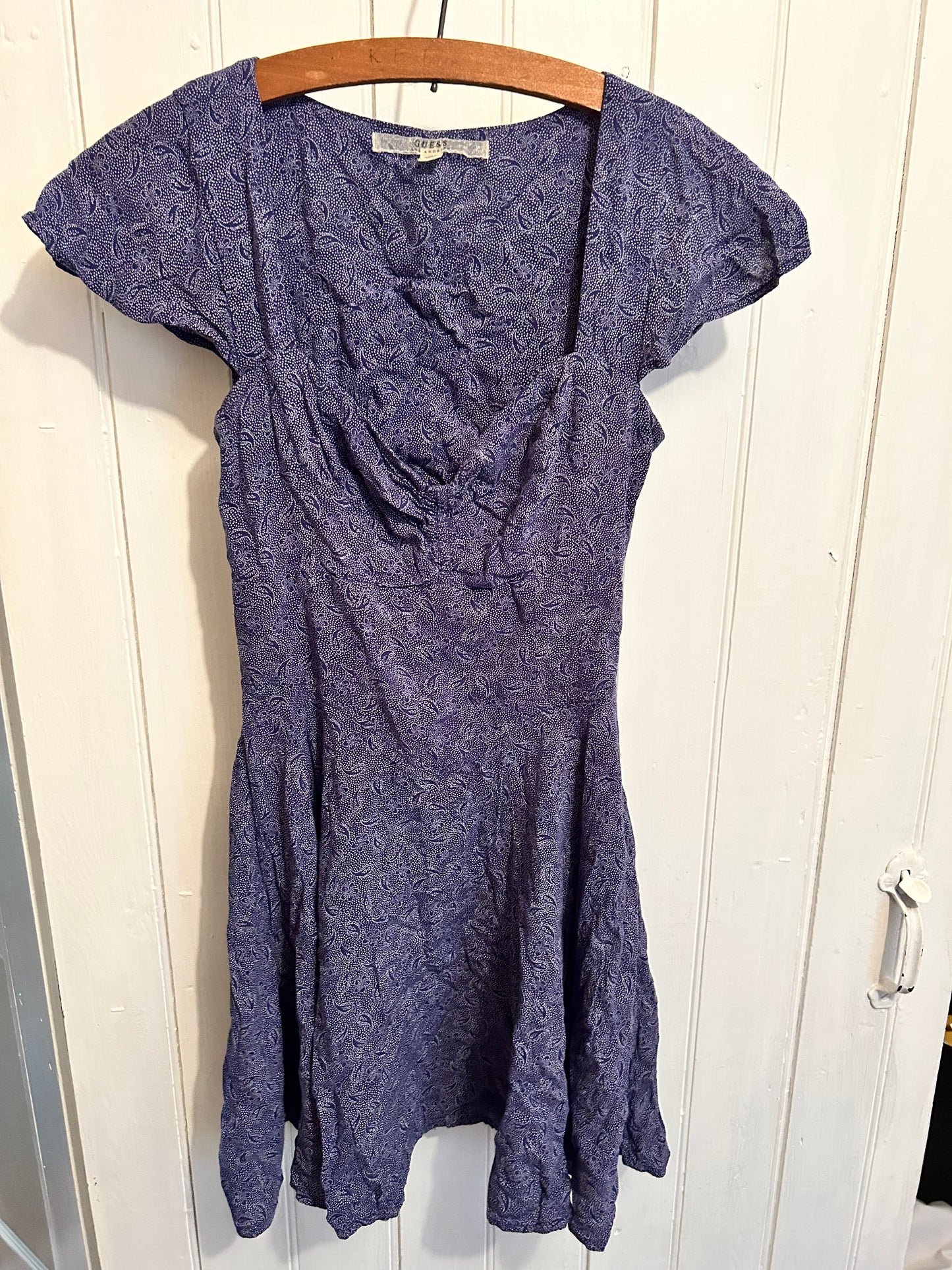 Guess 2 navy polka dot open back mini dress