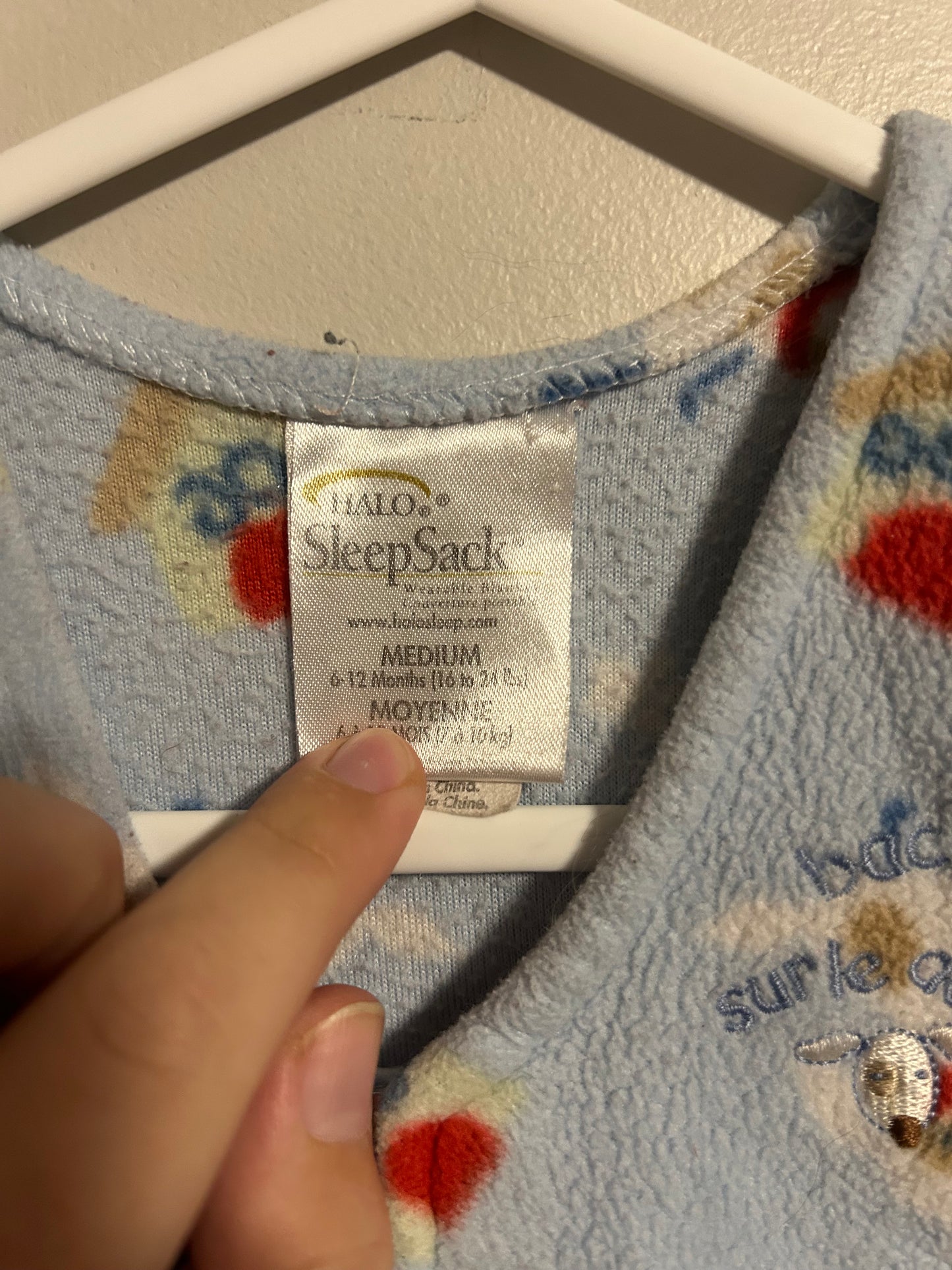 Halo 6/12m fleece dog house sleep sack