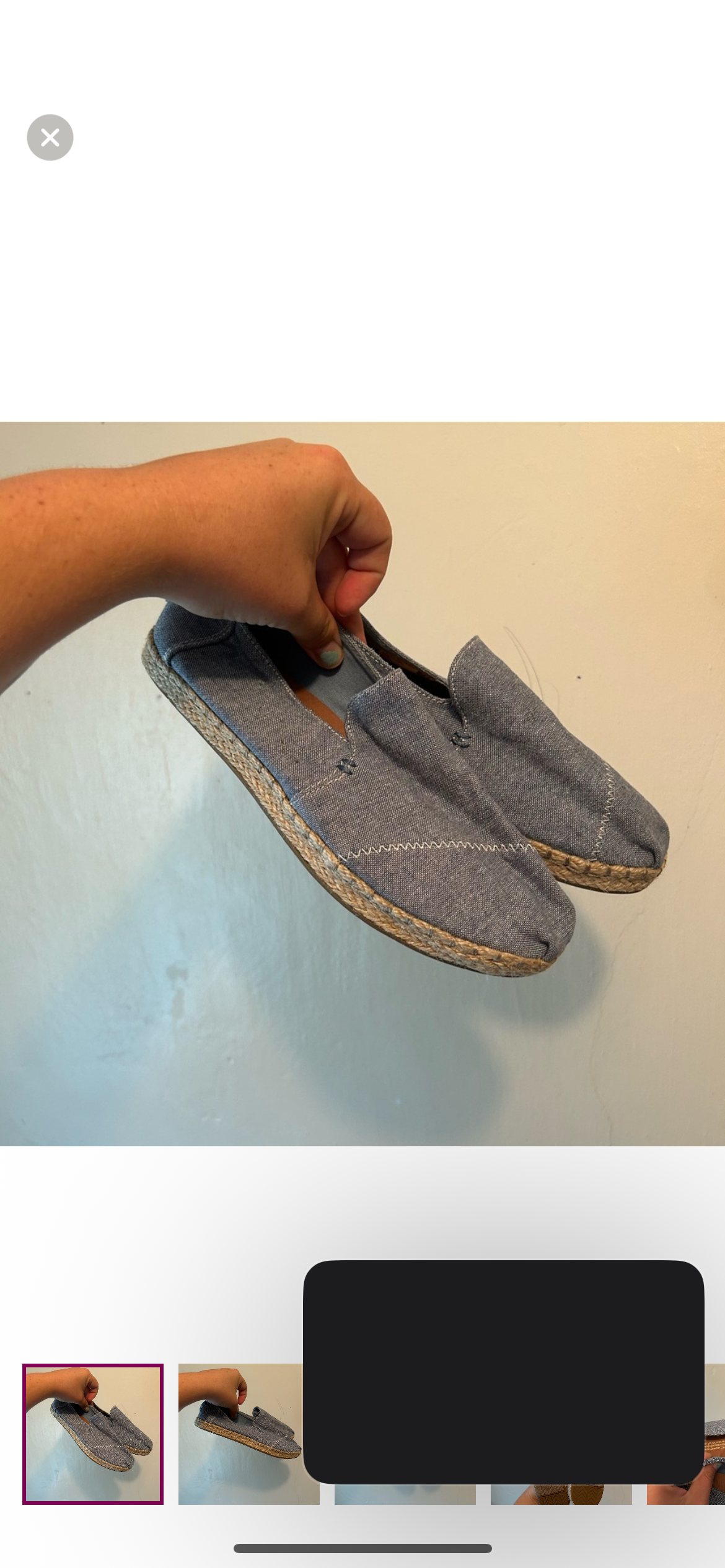 Tom’s women’s 7 blue slip on shoes