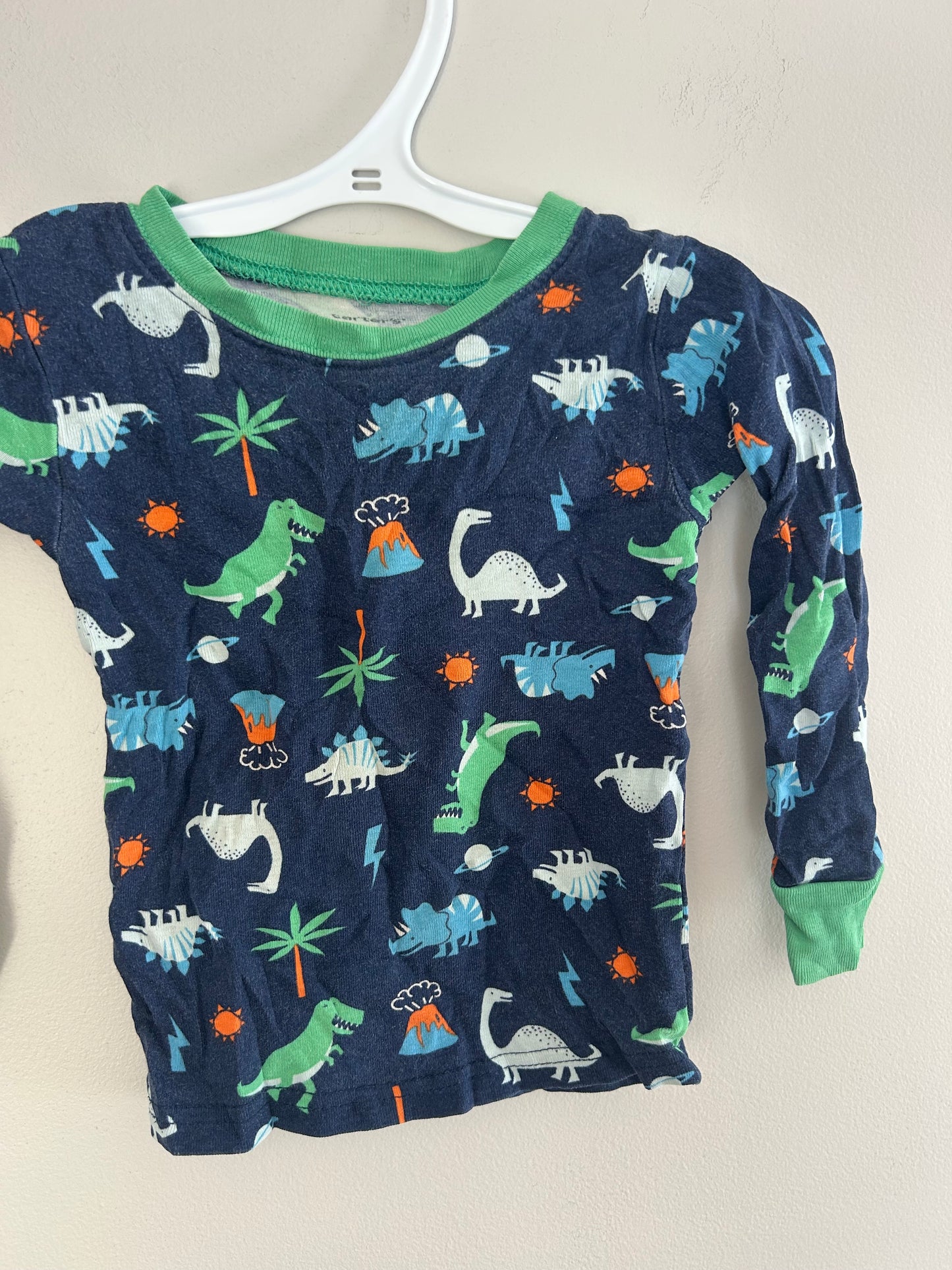 Carters 2t green & blue Dino sleep set