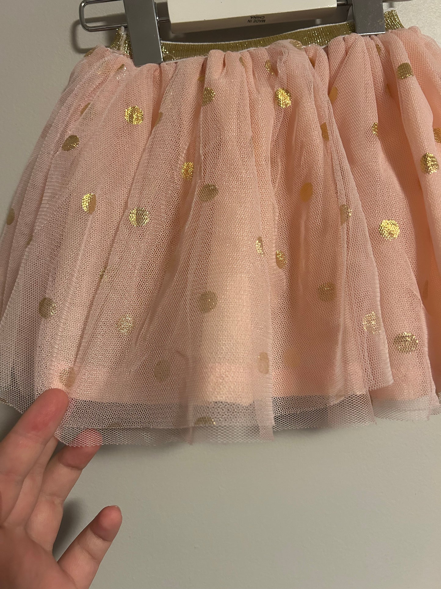 Chloe Louise 6/12m pink & gold polka dot tulle skirt