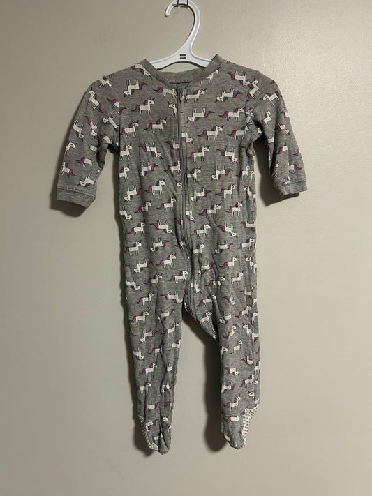 George 12/18m grey unicorn zip up sleeper