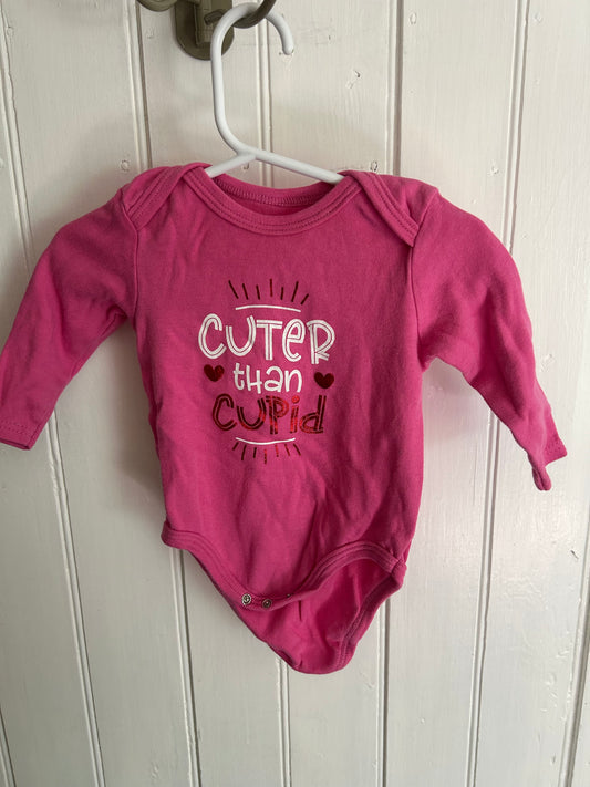 George 6/9m pink cuter than Cupid onesie