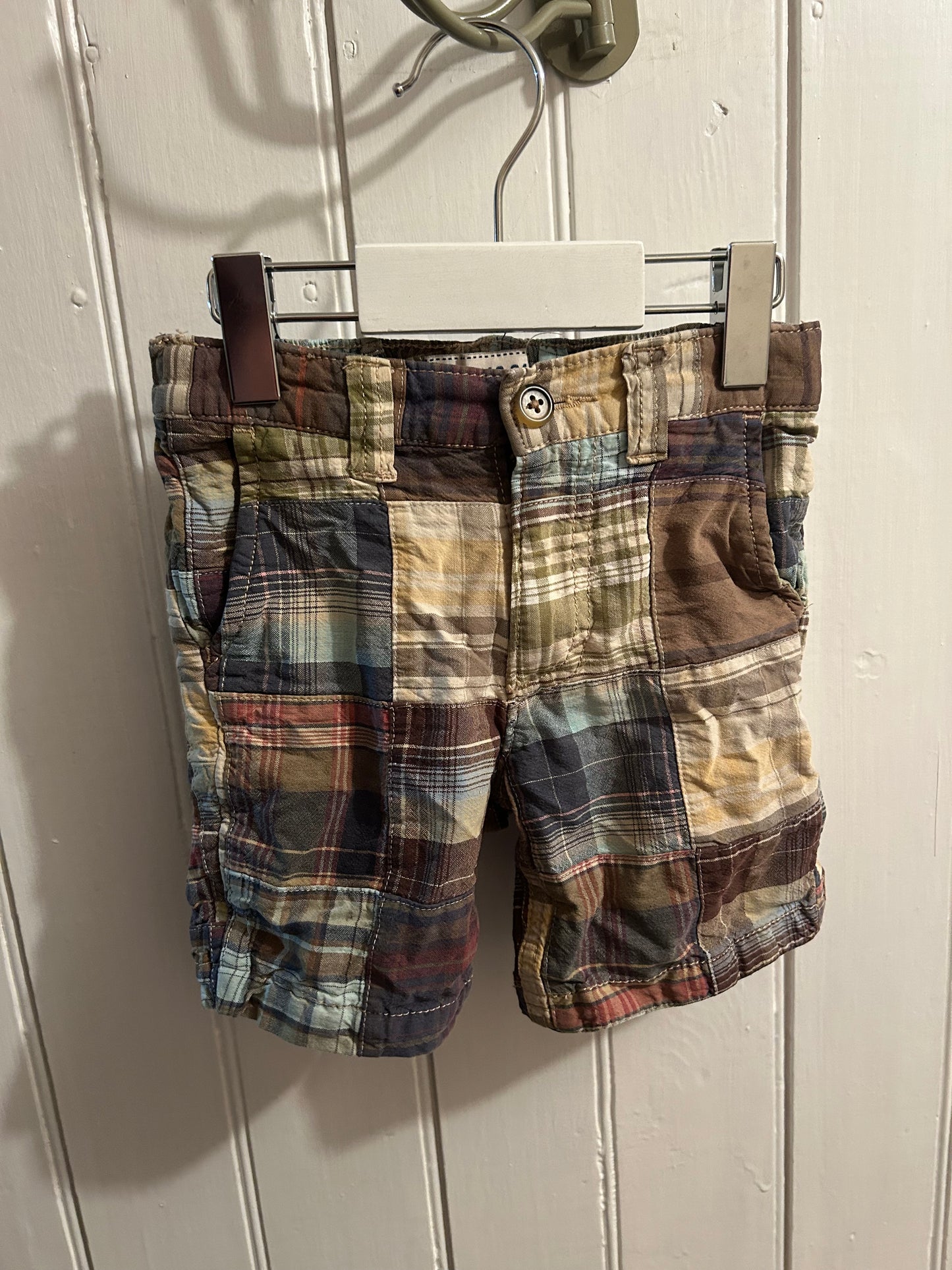 Old navy 18/24m plaid patchwork shorts