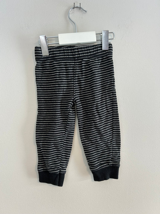 Carters 12m black & white striped joggers