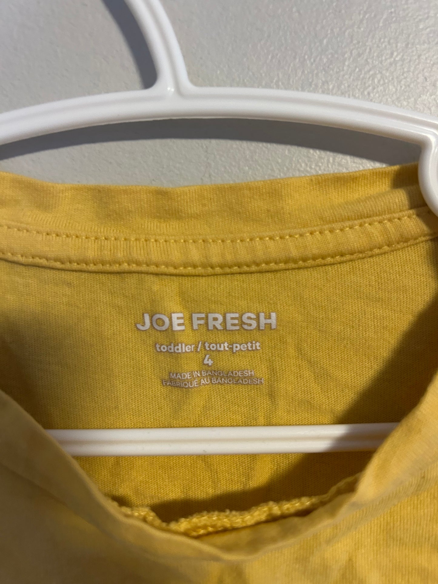 Joe fresh 4t yellow unicorn long sleeve shirt