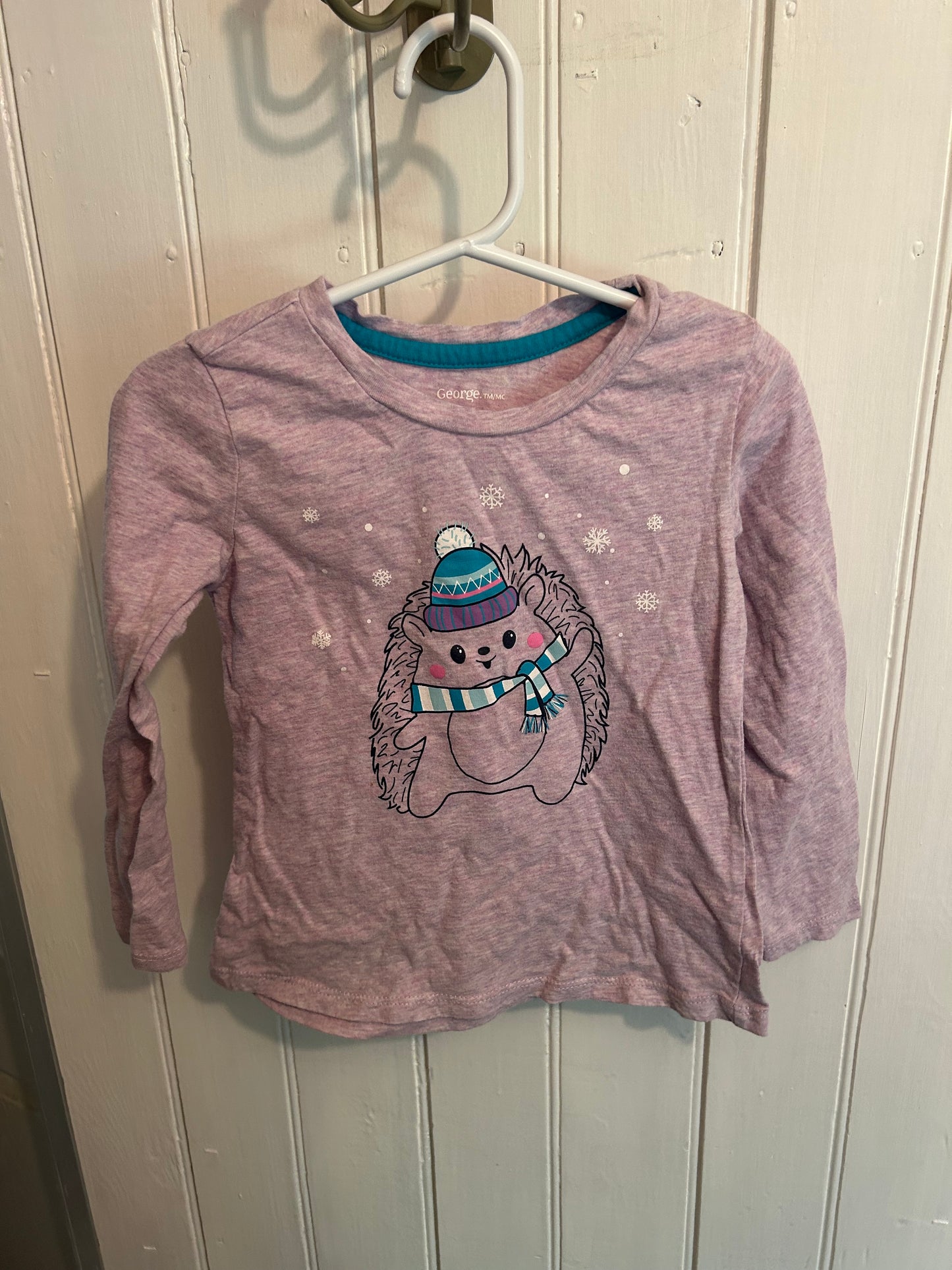 George 4t purple hedgehog long sleeve shirt