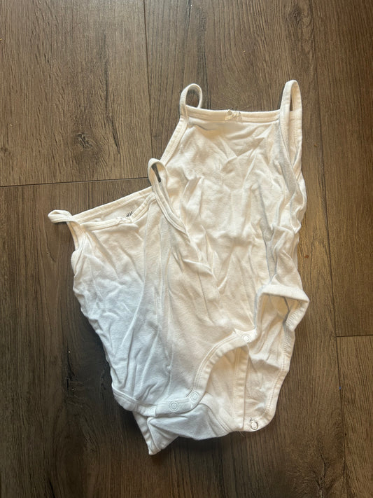 H&M 1-4m white tank onesies