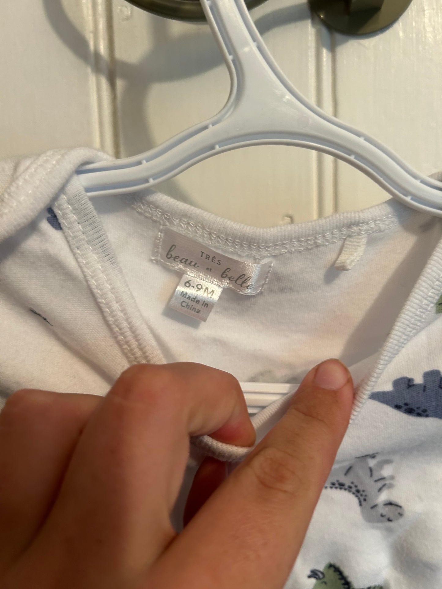 Beau & Bella 6/9m Dino onesie