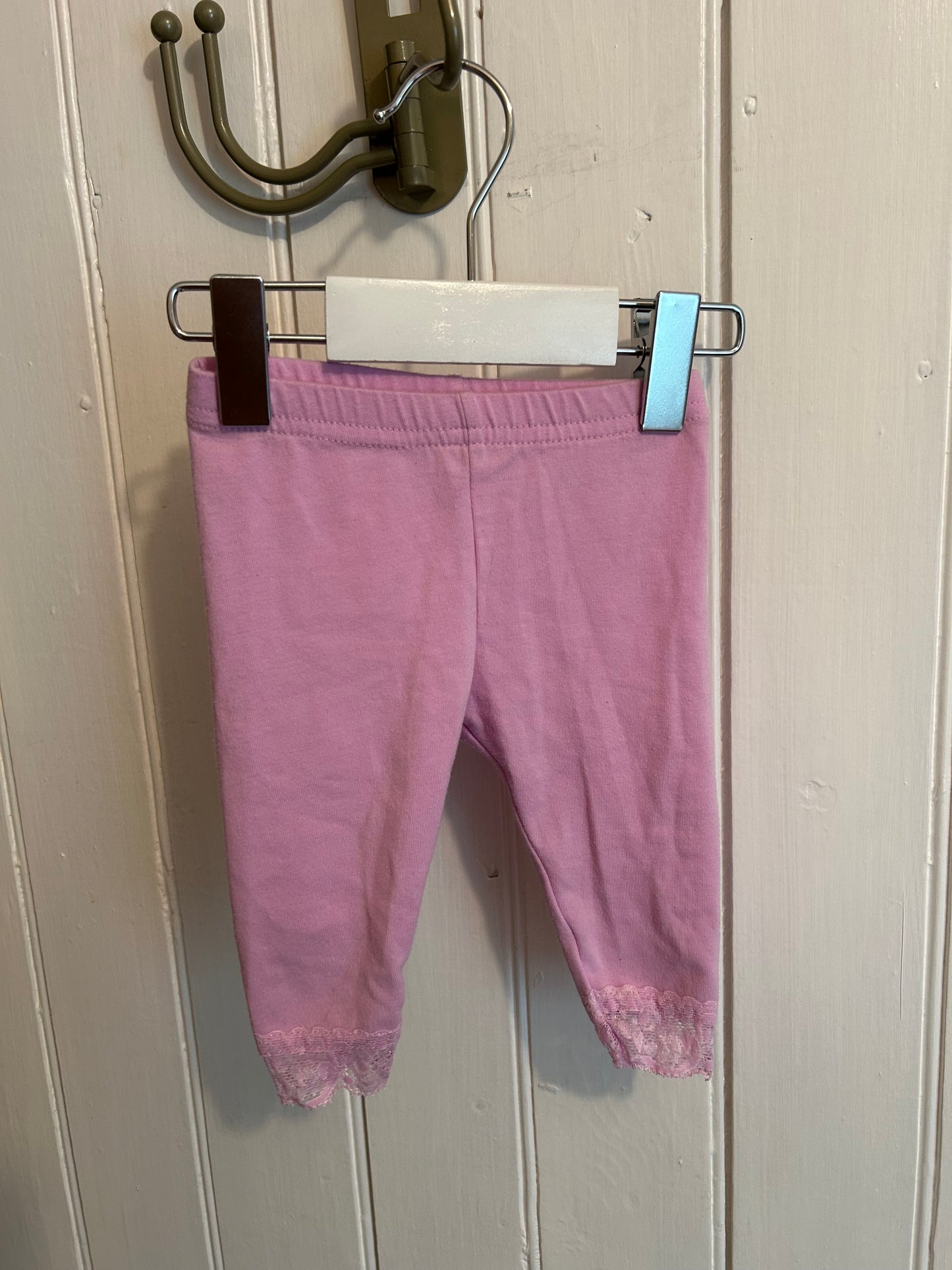 Garanimals 0/3m pink lace trim leggings