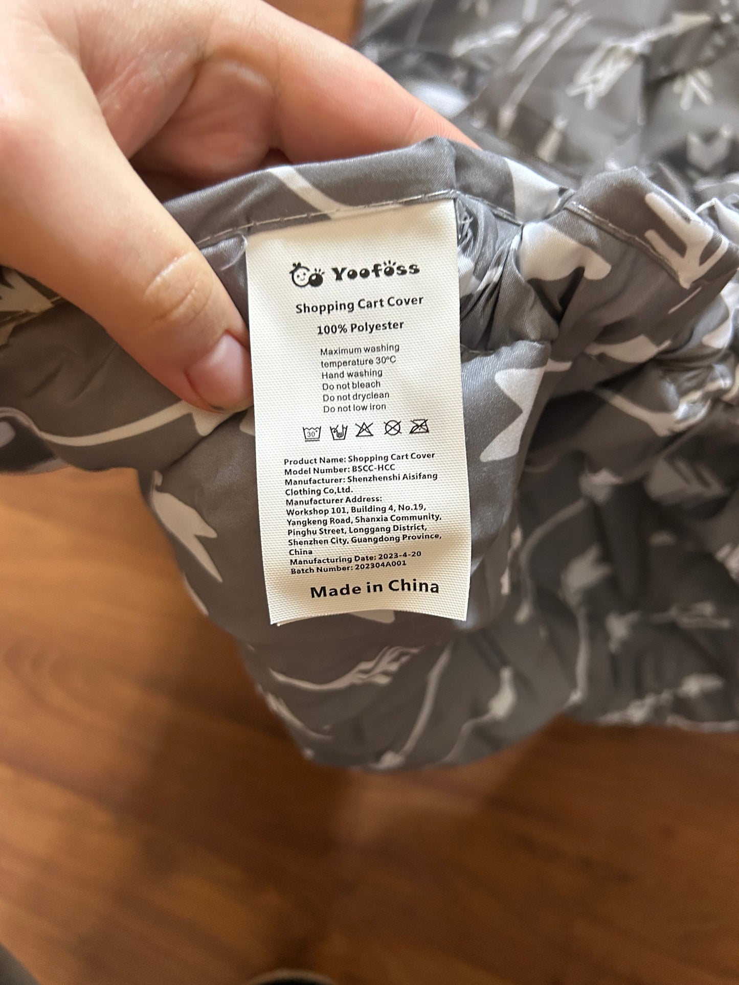 Grey arrow shopping cart cover