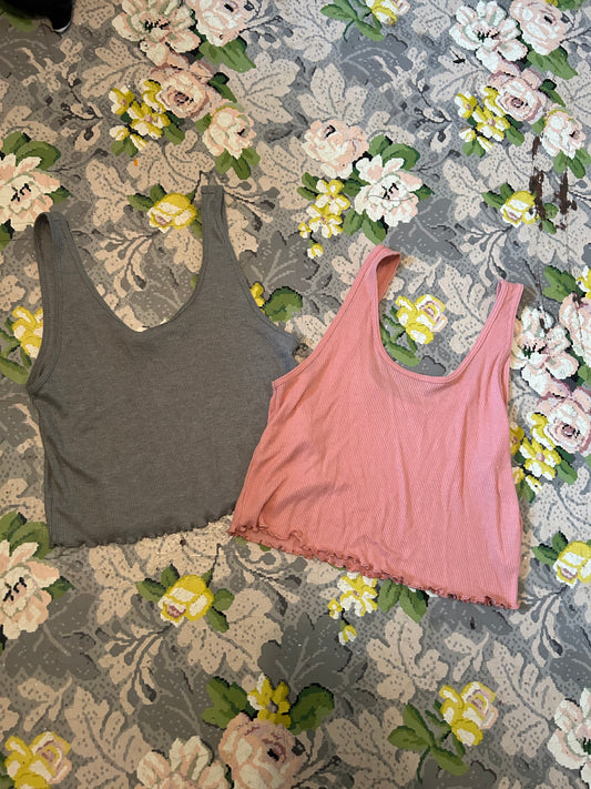 Offline aerie xs pink & grey crop tank lot