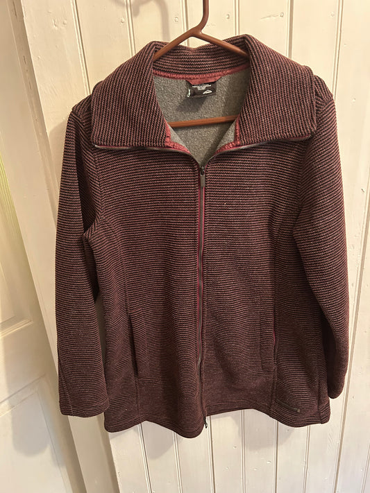 Mckinley large burgundy rib knit lightweight jacket
