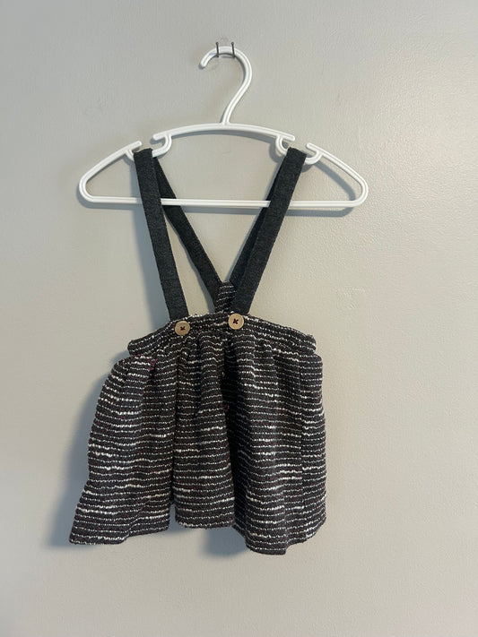 Zara 9/12m grey knit skirted overalls