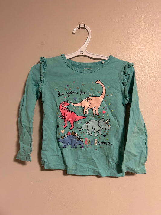 Carters 4t blue sparkly Dino top