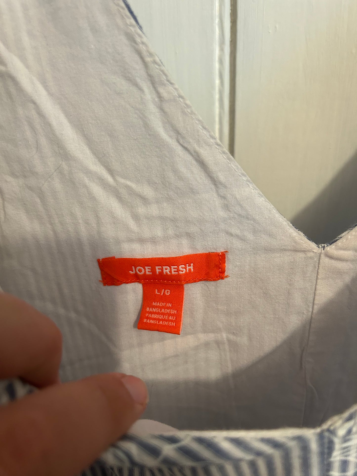 Joe fresh large blue floral stripe maxi dress