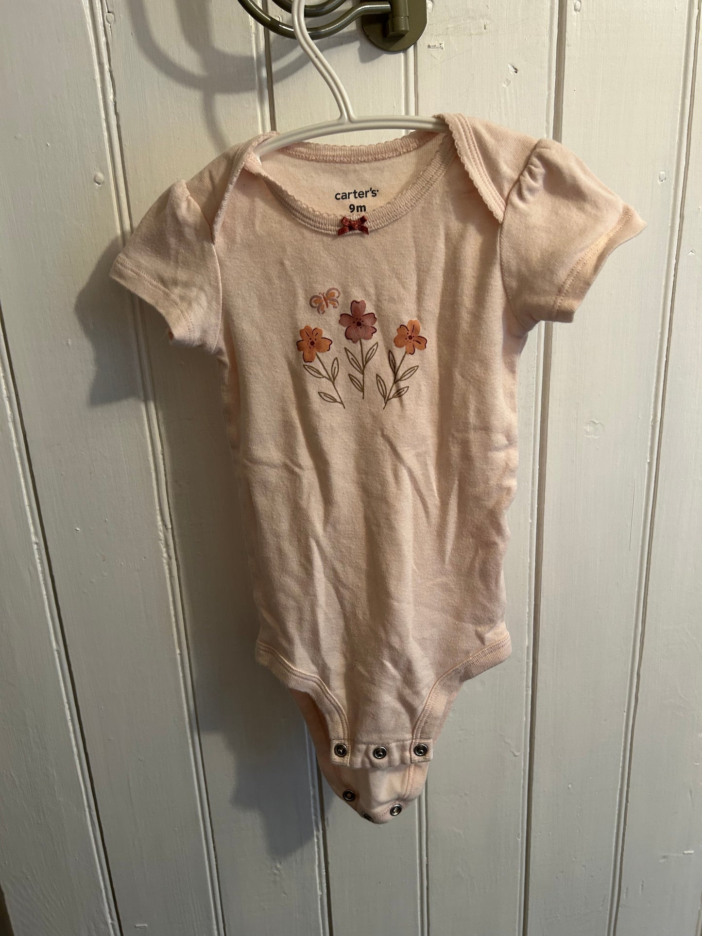 Carters 9m pink floral onesie
