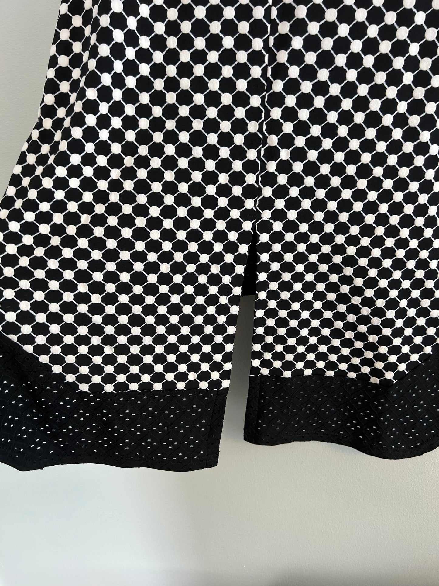 Joseph Ribkoff 10 black & white polka dot open back tank blouse