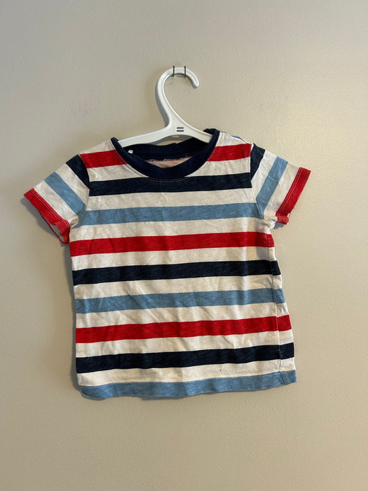 Carters 24m red & blue striped tshirt